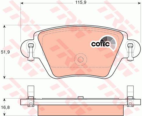 TRW COTEC brake pad set TRW GDB1525