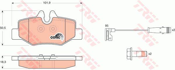 TRW COTEC brake pad set TRW GDB1601