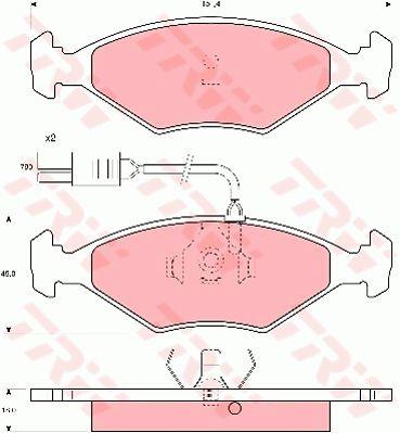 Brake pad Fiat Duna: GDB960 TRW TRW COTEC brake pad set