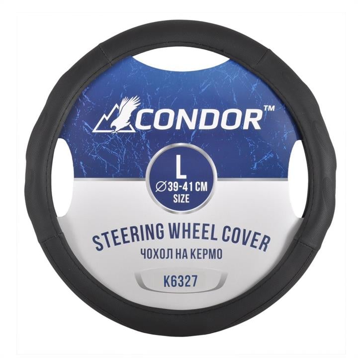 Condor K6327 Steering wheel cover L (39-41cm) black K6327