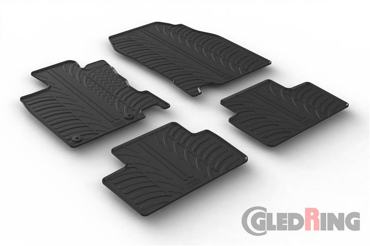 GledRing 0056 Interior mats GledRing rubber black for Renault Kadjar (2015-), set 0056