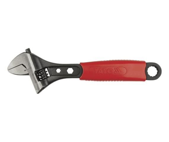 Yato YT-2171 Adjustable wrench rubberized handle, 200 mm, dilution scale, blister YT2171