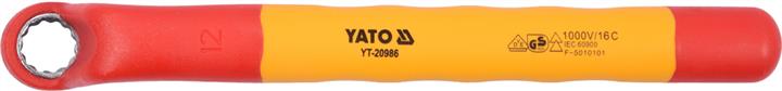 Yato YT-20986 Ring wrench, insulated housing up to 1000 V. 12 mm YT20986