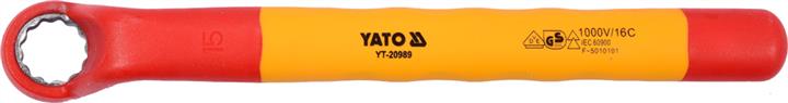 Yato YT-20989 Ring wrench, insulated housing up to 1000 V. 15 mm YT20989