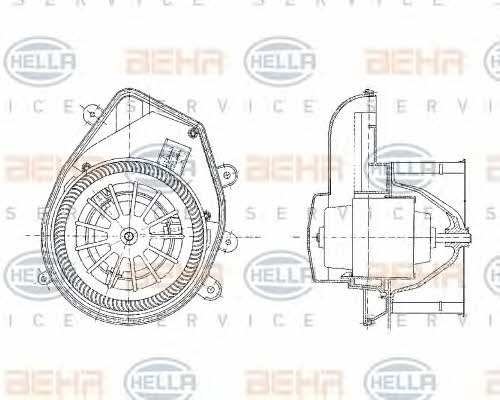 Fan assy - heater motor Behr-Hella 8EW 009 159-131