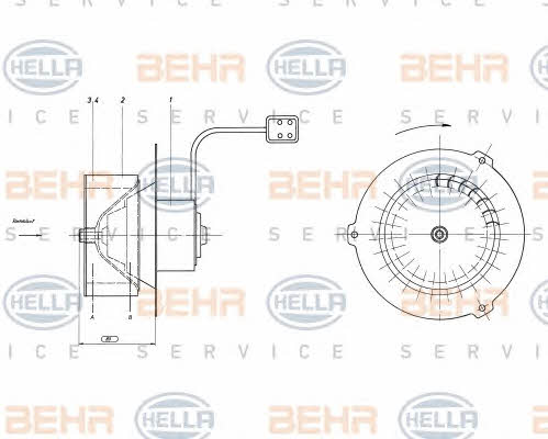 Fan assy - heater motor Behr-Hella 8EW 009 160-431