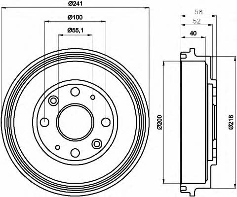 Hella-Pagid 8DT 355 300-761 Rear brake drum 8DT355300761