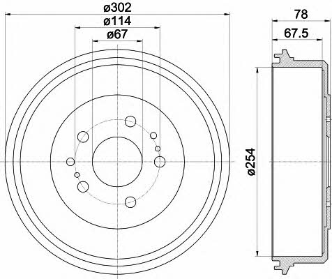 Hella-Pagid 8DT 355 302-201 Rear brake drum 8DT355302201