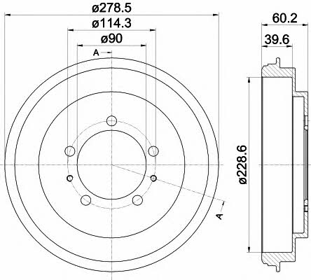 Hella-Pagid 8DT 355 302-431 Rear brake drum 8DT355302431