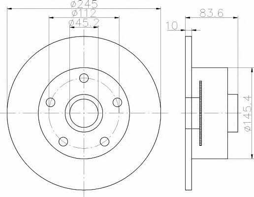 Hella-Pagid 8DD 355 120-151 Rear brake disc, non-ventilated 8DD355120151