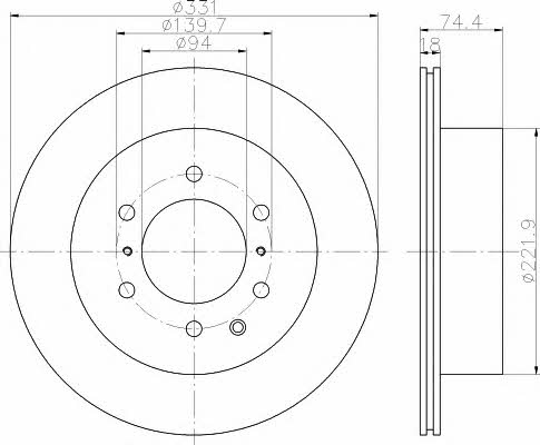 Hella-Pagid 8DD 355 114-591 Brake disc 8DD355114591