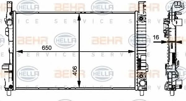 Behr-Hella 8MK 376 721-031 Radiator, engine cooling 8MK376721031