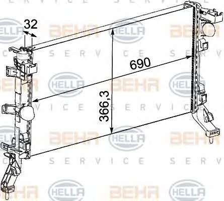 Behr-Hella 8MK 376 745-191 Radiator, engine cooling 8MK376745191