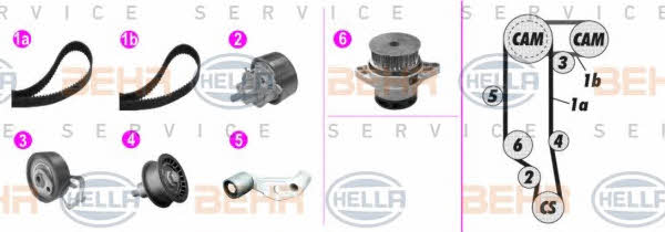 Behr-Hella 8MP 376 803-811 TIMING BELT KIT WITH WATER PUMP 8MP376803811