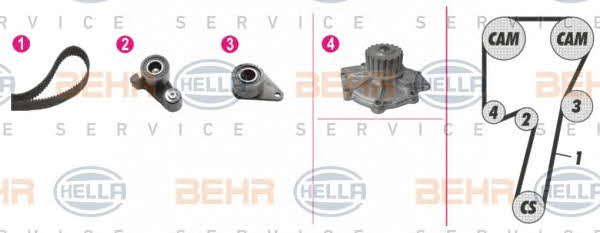 Behr-Hella 8MP 376 807-801 TIMING BELT KIT WITH WATER PUMP 8MP376807801