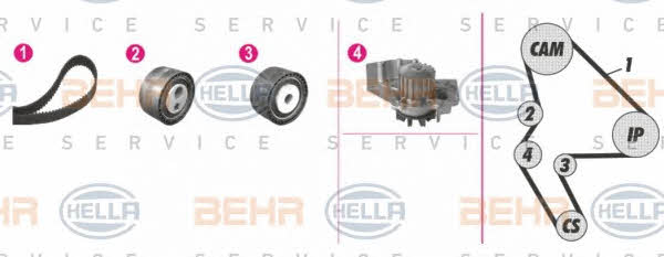 Behr-Hella 8MP 376 809-891 TIMING BELT KIT WITH WATER PUMP 8MP376809891
