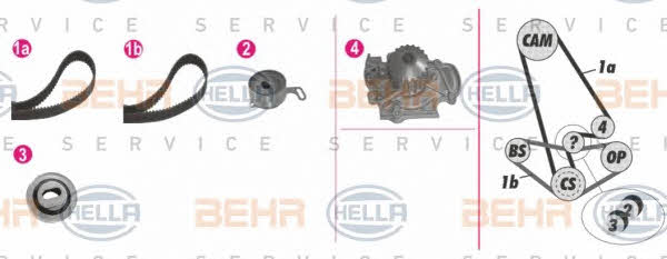 Behr-Hella 8MP 376 810-821 TIMING BELT KIT WITH WATER PUMP 8MP376810821