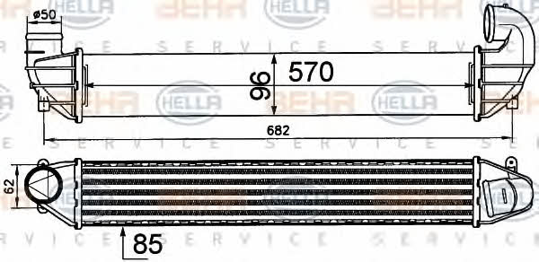 Behr-Hella 8ML 376 911-411 Intercooler, charger 8ML376911411