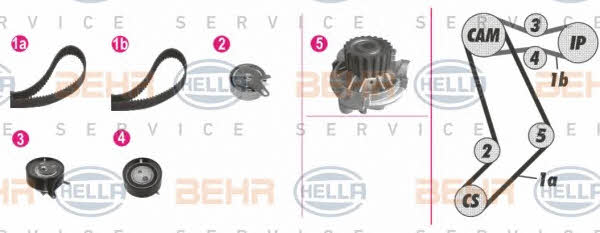 Behr-Hella 8MP 376 812-801 TIMING BELT KIT WITH WATER PUMP 8MP376812801