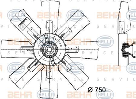 Behr-Hella 8MV 376 728-171 Hub, engine cooling fan wheel 8MV376728171