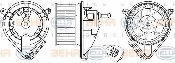 Behr-Hella 8EW 351 304-021 Fan assy - heater motor 8EW351304021