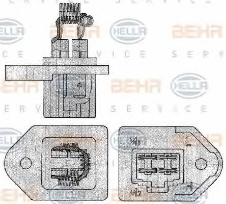 Behr-Hella 9ML 351 303-301 Fan motor resistor 9ML351303301