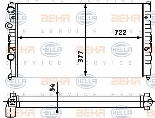 Radiator, engine cooling Behr-Hella 8MK 376 715-171