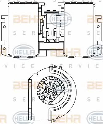 Behr-Hella 8EW 351 104-041 Fan assy - heater motor 8EW351104041