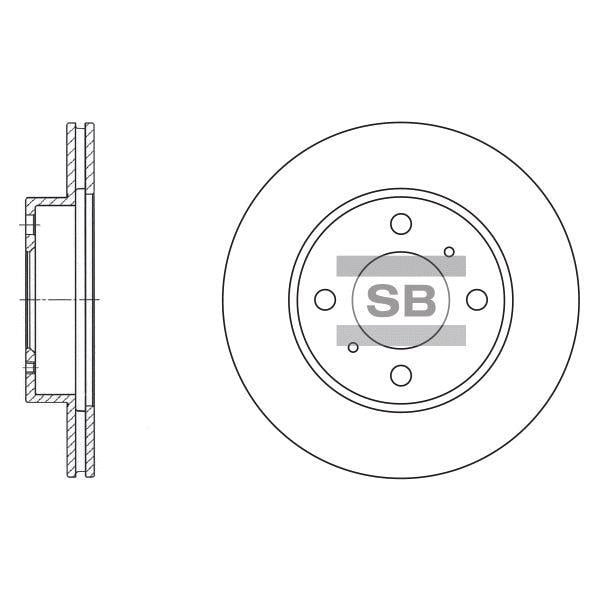 Sangsin SD4303 Front brake disc ventilated SD4303