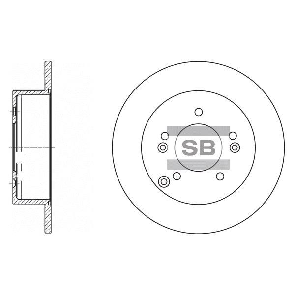 Sangsin SD2034 Rear brake disc, non-ventilated SD2034