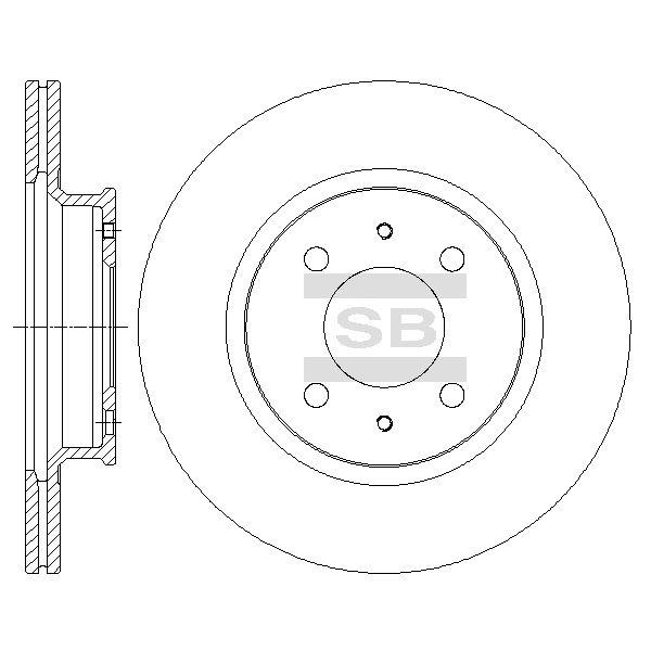 Sangsin SD1098 Front brake disc ventilated SD1098