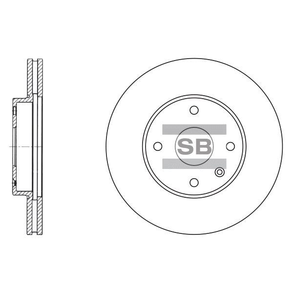 Sangsin SD3007 Front brake disc ventilated SD3007