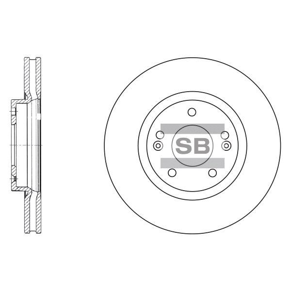 Sangsin SD1055 Front brake disc ventilated SD1055
