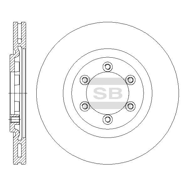 Sangsin SD3051 Front brake disc ventilated SD3051