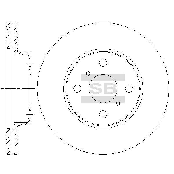 Sangsin SD4061 Front brake disc ventilated SD4061