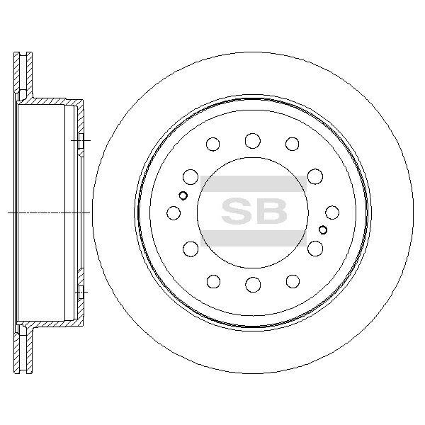 Sangsin SD4027 Rear ventilated brake disc SD4027