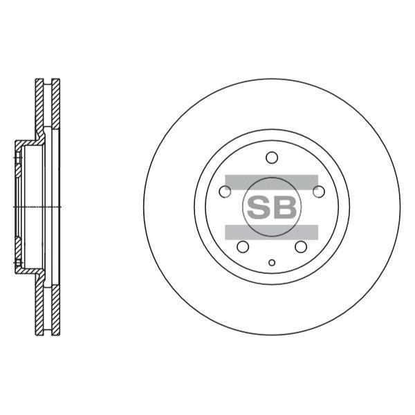Sangsin SD4424 Front brake disc ventilated SD4424
