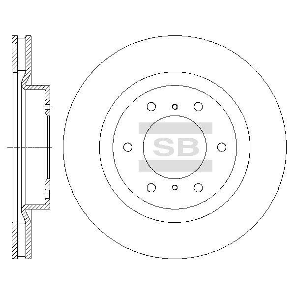 Sangsin SD4324 Front brake disc ventilated SD4324