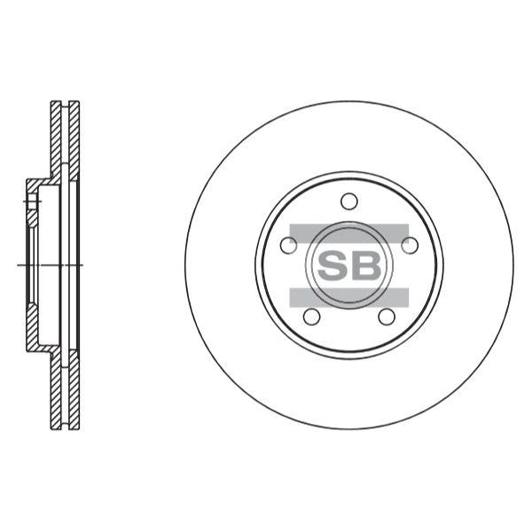 Sangsin SD5305 Front brake disc ventilated SD5305