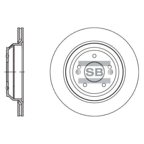 Sangsin SD1134 Rear ventilated brake disc SD1134