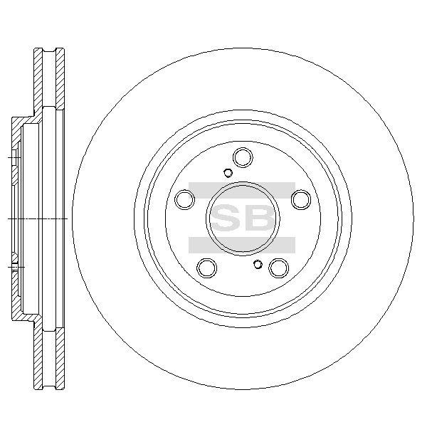 Sangsin SD4033 Front brake disc ventilated SD4033