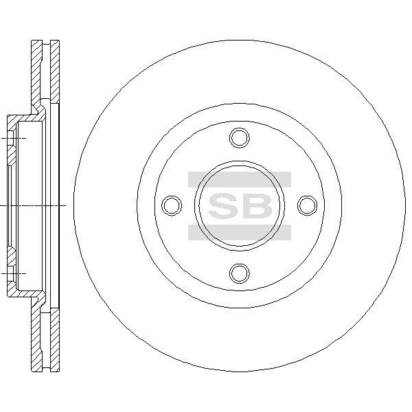 Sangsin SD4238 Front brake disc ventilated SD4238
