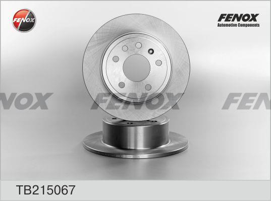 Fenox TB215067 Rear brake disc, non-ventilated TB215067