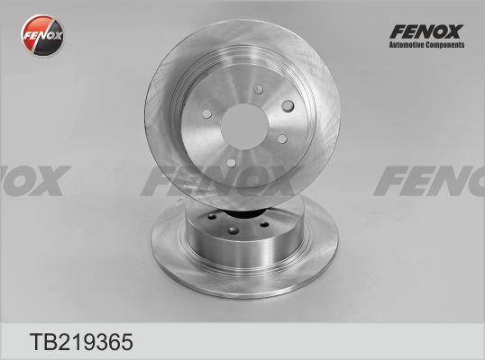 Fenox TB219365 Rear brake disc, non-ventilated TB219365