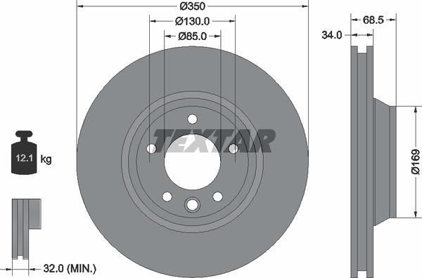 Textar 98200121801 Brake disc 98200121801 98200121801 Textar Brake disc