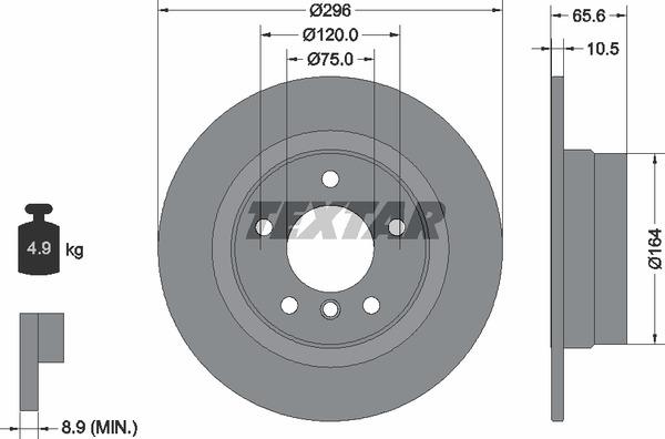 Textar 98200133101 Brake disc 98200133101