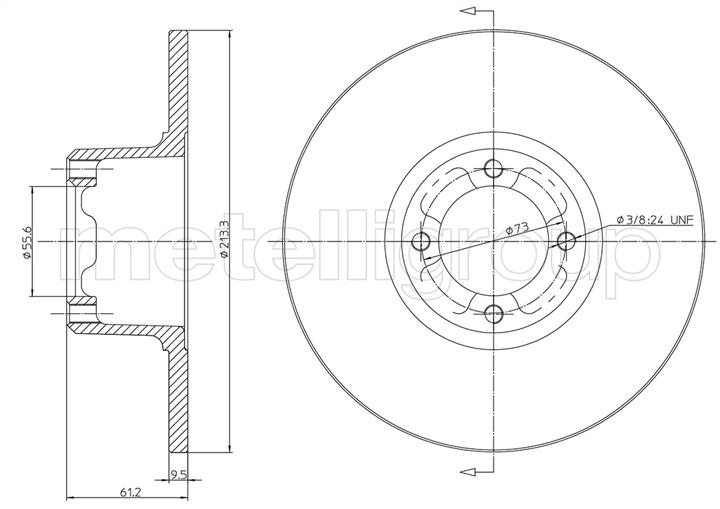 Brake disc Rover Mini: 230220 Metelli Rear solid brake disc