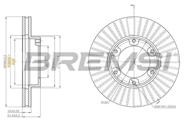 Bremsi DBA882V Front brake disc ventilated DBA882V