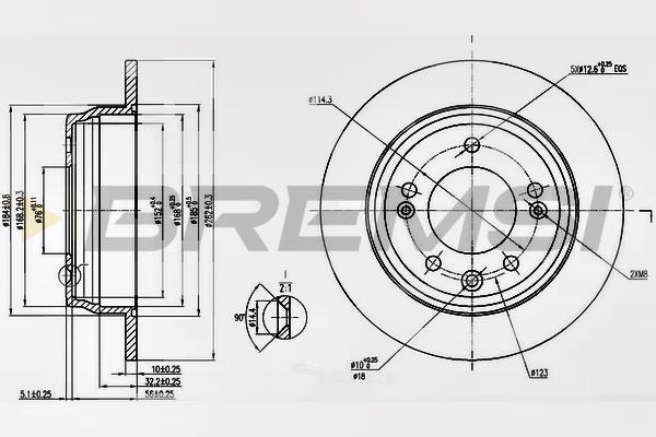 Bremsi DBB618S Rear brake disc, non-ventilated DBB618S