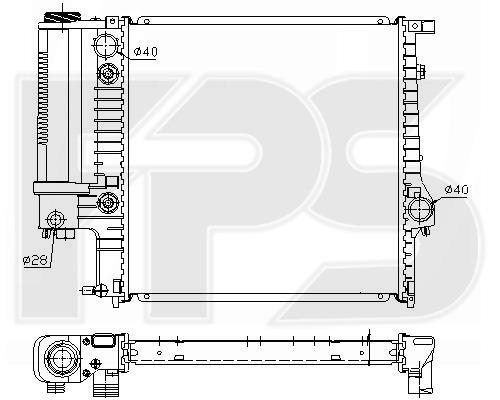 FPS FP 14 A21-X Radiator, engine cooling FP14A21X